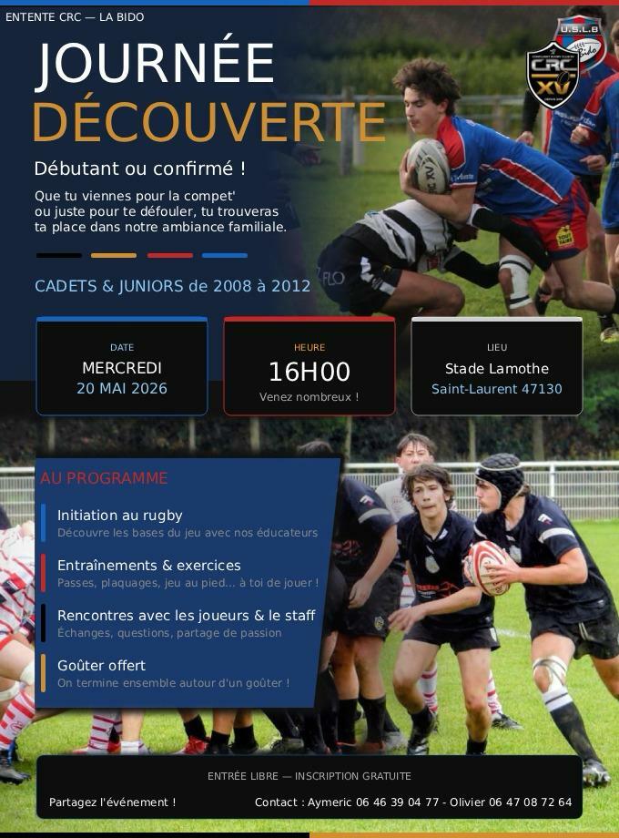 JOURNEE DE DECOUVERTE CADETS JUNIORS