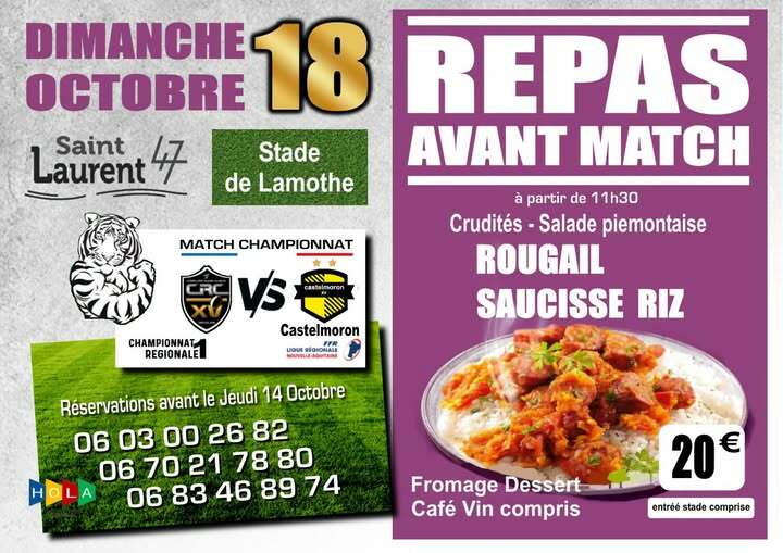REPAS DU RUGBY 18.10.2026