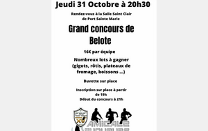 CONCOURS DE BELOTE DE L'AMICALE DES JOUEURS