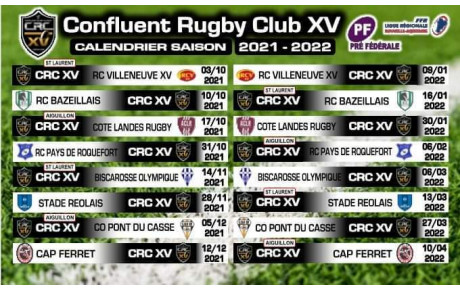 LE CALENDRIER 2021/2022 EST ARRIVE ! COUP D'ENVOI A LAMOTHE CONTRE VILLENEUVE