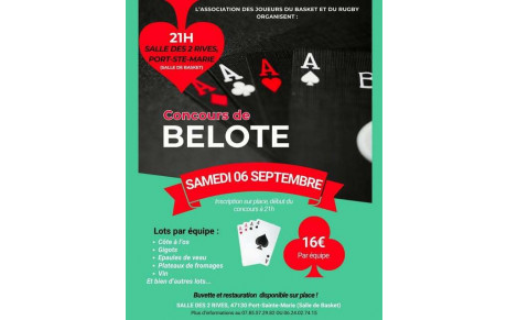 CONCOURS DE BELOTE DE L'AMICALE DES JOUEURS